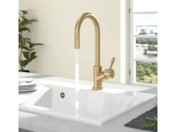 Villeroy & Boch Küchenarmatur Umbrella Flex Hochdruck-Armatur mit Ausziehbarer Brause Wassersparend Gold