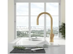Villeroy & Boch Küchenarmatur Umbrella Flex Hochdruck-Armatur mit Ausziehbarer Brause Wassersparend Gold