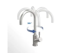 Villeroy & Boch Küchenarmatur Umbrella Flex Hochdruck-Armatur mit Ausziehbarer Brause Wassersparend Gold