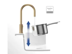 Villeroy & Boch Küchenarmatur Umbrella Flex Hochdruck-Armatur mit Ausziehbarer Brause Wassersparend Gold