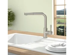 Villeroy & Boch Küchenarmatur Steel Shower Hochdruck-Armatur Ausziehbare Brause Wassersparend Edelstahl Massiv