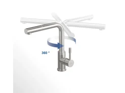 Villeroy & Boch Küchenarmatur Steel Shower Hochdruck-Armatur Ausziehbare Brause Wassersparend Edelstahl Massiv