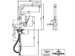 Villeroy & Boch Küchenarmatur Steel Shower Hochdruck-Armatur Ausziehbare Brause Wassersparend Edelstahl Massiv