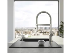 Villeroy & Boch Küchenarmatur Steel Expert Compact Hochdruck Armatur Umschaltfunktion Wassersparend Edelstahl Massiv