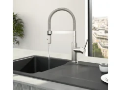 Villeroy & Boch Küchenarmatur Steel Expert Compact Hochdruck Armatur Umschaltfunktion Wassersparend Edelstahl Massiv