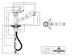 Villeroy & Boch Küchenarmatur Como Shower Hochdruck-Armatur Ausziehbare Brause Wassersparend Edelstahl Massiv