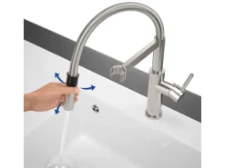 Villeroy & Boch Küchenarmatur Steel Expert 2-0 Hochdruck Armatur Umschaltfunktion Wassersparend Edelstahl Massiv