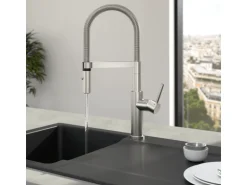 Villeroy & Boch Küchenarmatur Steel Expert 2-0 Hochdruck Armatur Umschaltfunktion Wassersparend Edelstahl Massiv