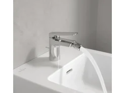 Villeroy & Boch Oasis Bidetarmatur Einhebelmischer mit Zugstange Keramikkartusche Wassersparend Auslaufhöhe 73mm Chrom