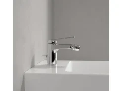 Villeroy & Boch Oasis Bidetarmatur Einhebelmischer mit Zugstange Keramikkartusche Wassersparend Auslaufhöhe 73mm Chrom