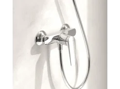 Villeroy & Boch Oasis Duscharmatur Einhebel-Mischbatterie Rückflussschutz & Keramikkartusche Aufputzmontage Rund Chrom