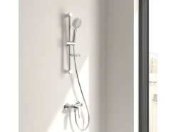 Villeroy & Boch Oasis Duscharmatur Einhebel-Mischbatterie Rückflussschutz & Keramikkartusche Aufputzmontage Rund Chrom