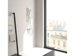 Villeroy & Boch Oasis Duscharmatur Einhebel-Mischbatterie Rückflussschutz & Keramikkartusche Aufputzmontage Rund Chrom