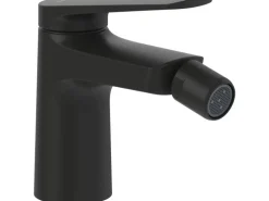 Villeroy & Boch Oasis Einhebel-Bidetarmatur mit Zugstange Keramikkartusch Wassersparend Auslaufhöhe 73mm Rund Matt Black