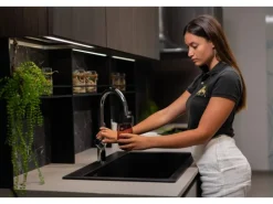 VIZIO 3 Wege Wasserhahn Küchenarmatur BOD mit 360° Schwenkbarem U Auslauf Verchromt