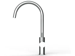 VIZIO 5 Wege Wasserhahn Küchenarmatur Edelstahl Massiv mit 360° Schwenkbarem U Auslauf Hochglanz Poliert