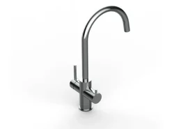 VIZIO 5 Wege Wasserhahn Küchenarmatur Edelstahl Massiv mit 360° Schwenkbarem U Auslauf Hochglanz Poliert