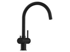 VIZIO 3 Wege Wasserhahn Küchenarmatur Edelstahl Massiv mit 360° Schwenkbarem U Auslauf PVD Schwarz Matt