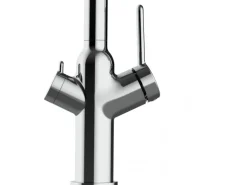 VIZIO 3 Wege Wasserhahn Küchenarmatur BOD mit 360° Schwenkbarem Auslauf Abnehmbare 2 Strahl Handbrause Verchromt Schwarz