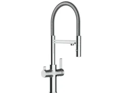 VIZIO 4 Wege Wasserhahn Küchenarmatur FC mit 360° Schwenkbarem Auslauf Abnehmbare 2 Strahl Handbrause Verchromt