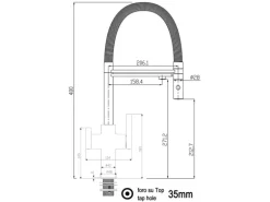 VIZIO 4 Wege Wasserhahn Küchenarmatur FC mit 360° Schwenkbarem Auslauf Abnehmbare 2 Strahl Handbrause Verchromt   Weiß