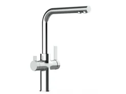 VIZIO 4 Wege Wasserhahn Küchenarmatur FC mit 360° Schwenkbarem L Auslauf Verchromt