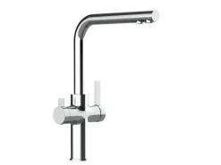 VIZIO 4 Wege Wasserhahn Küchenarmatur FC mit 360° Schwenkbarem L Auslauf Verchromt