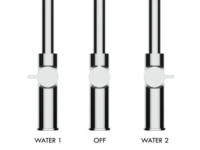 VIZIO 4 Wege Wasserhahn Küchenarmatur FC mit 360° Schwenkbarem L Auslauf Verchromt