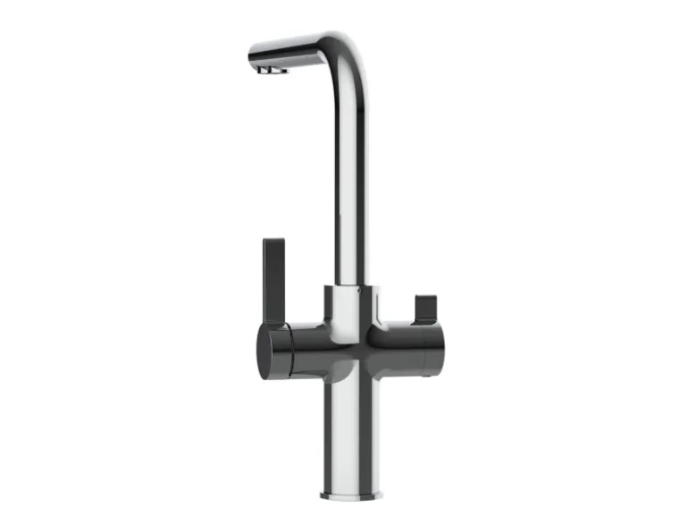 VIZIO 4 Wege Wasserhahn Küchenarmatur FC mit 360° Schwenkbarem L Auslauf Verchromt