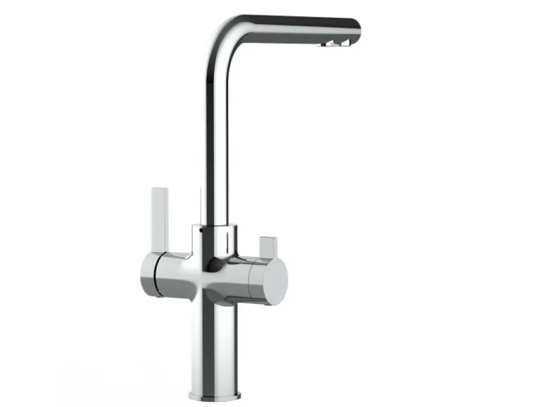 VIZIO 4 Wege Wasserhahn Küchenarmatur FC mit 360° Schwenkbarem L Auslauf Verchromt