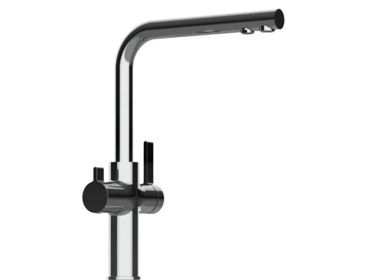 VIZIO 4 Wege Wasserhahn Küchenarmatur FC mit 360° Schwenkbarem L Auslauf Verchromt