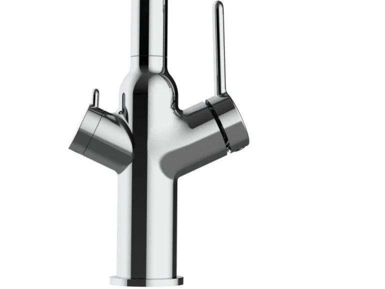 VIZIO 3 Wege Wasserhahn Küchenarmatur BOD mit 360° Schwenkbarem Auslauf Abnehmbare 2 Strahl Handbrause Verchromt