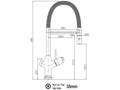 VIZIO 3 Wege Wasserhahn Küchenarmatur BOD mit 360° Schwenkbarem Auslauf Abnehmbare 2 Strahl Handbrause Schwarz Matt Schwarz