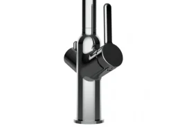 VIZIO 4 Wege Wasserhahn Küchenarmatur BOD mit 360° Schwenkbarem Auslauf Abnehmbare 2 Strahl Handbrause Verchromt   Blau