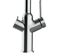 VIZIO 4 Wege Wasserhahn Küchenarmatur BOD mit 360° Schwenkbarem Auslauf Abnehmbare 2 Strahl Handbrause Verchromt   Blau