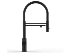 VIZIO 5 Wege Wasserhahn Küchenarmatur Edelstahl Massiv mit 360° Schwenkbarem Auslauf Abnehmbare 2 Strahl Handbrause PVD Schwarz Matt