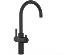 VIZIO 4 Wege Wasserhahn Küchenarmatur FC mit 360° Schwenkbarem U Auslauf Schwarz Matt