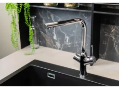 VIZIO 3 Wege Wasserhahn Küchenarmatur BOD mit 360° Schwenkbarem L Auslauf Verchromt