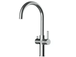 VIZIO 3 Wege Wasserhahn Küchenarmatur FC mit 360° Schwenkbarem U Auslauf Verchromt