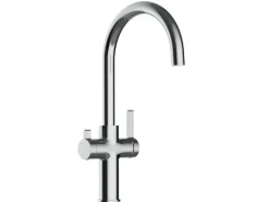 VIZIO 3 Wege Wasserhahn Küchenarmatur FC mit 360° Schwenkbarem U Auslauf Verchromt