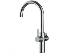 VIZIO 3 Wege Wasserhahn Küchenarmatur FC mit 360° Schwenkbarem U Auslauf Verchromt