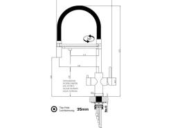 VIZIO 5 Wege Wasserhahn Küchenarmatur Edelstahl Massiv mit 360° Schwenkbarem Auslauf Abnehmbare 2 Strahl Handbrause PVD Schwarz Matt   Grau