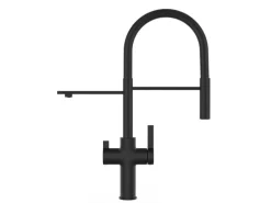 VIZIO 3 Wege Wasserhahn Küchenarmatur FC mit 360° Schwenkbarem Auslauf Abnehmbare 2 Strahl Handbrause Schwarz Matt   Schwarz