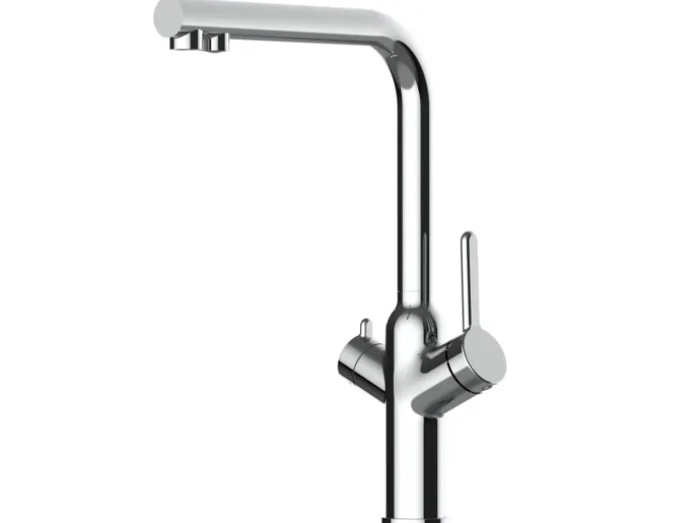 VIZIO 4 Wege Wasserhahn Küchenarmatur BOD mit 360° Schwenkbarem L Auslauf Verchromt