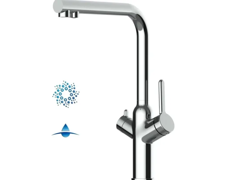 VIZIO 4 Wege Wasserhahn Küchenarmatur BOD mit 360° Schwenkbarem L Auslauf Verchromt