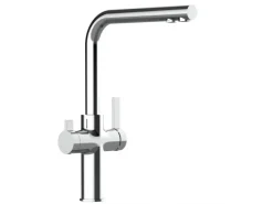 VIZIO 3 Wege Wasserhahn Küchenarmatur FC mit 360° Schwenkbarem L Auslauf Verchromt