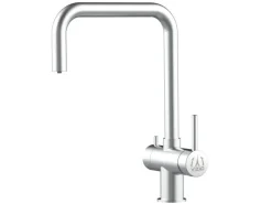 VIZIO 3 Wege Wasserhahn Küchenarmatur Edelstahl Massiv mit 360° Schwenkbarem N Auslauf Gebürstet