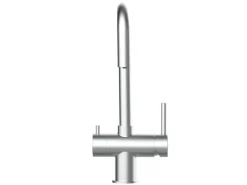 VIZIO 3 Wege Wasserhahn Küchenarmatur Edelstahl Massiv mit 360° Schwenkbarem N Auslauf Gebürstet