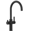 VIZIO 3 Wege Wasserhahn Küchenarmatur FC mit 360° Schwenkbarem U Auslauf Schwarz Matt