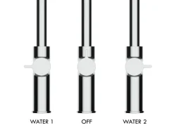 VIZIO 4 Wege Wasserhahn Küchenarmatur FC mit 360° Schwenkbarem Auslauf Abnehmbare 2 Strahl Handbrause Verchromt   Grau